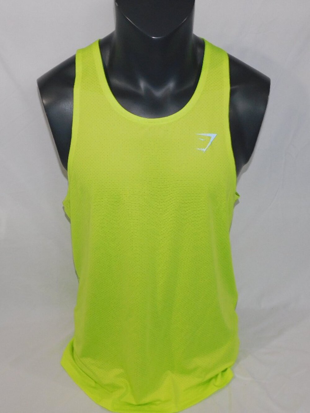 Gymshark Neon Yellow Speed Tank Top Racerback Slim Fit Mens M